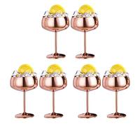 Uooduby Verre à Champagne Coupe en Cuivre Lot de 6 Verre à Vin en Verre à Cocktail Vintage en Acier Inoxydable