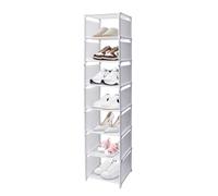 Uooker Étagère à chaussures étroite à 8 niveaux, étagère à chaussures verticale à une rangée pour petits espaces, étagère à chaussures assemblée pour espaces étroits, salon, entrée, rangement de