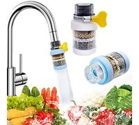 Uooker Lot de 2 filtres à eau pour robinet de cuisine, filtre à charbon actif, élimine le chlore, le fluorure, les métaux lourds, adoucisseur d'eau dure, la cuisine, la salle de bain