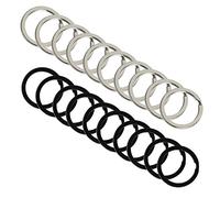 UOOOM Lot de 20 anneaux fendus en métal - Diamètre : 25 mm - Noir et argenté