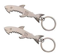 UOOOM Lot de 2pcs de Multifonction Métal Porte-clés en Forme Requin pour Tenue de clés Décoration Ouvre de bouteille de bière (2pcs)