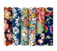 UOOOM Lot de 6pcs 50 x 50 cm Patchwork Coton Tissu DIY Fait à la Main en Tissu à Coudre Quilting Designs Différents (Couleur 9013#)