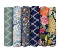 UOOOM Lot de 6pcs 50 x 50 cm Patchwork Coton Tissu DIY Fait à la Main en Tissu à Coudre Quilting Designs Différents (Couleur 9012#)