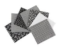 UOOOM Lot de 7 25 x 25 cm Patchwork Coton Tissu DIY Fait à la Main en Tissu à Coudre Quilting Designs Différents (Tone-Black)