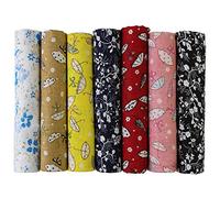 UOOOM Lot de 7pcs 50 x 50 cm Patchwork Coton Tissu DIY Fait à la Main en Tissu à Coudre Quilting Designs Différents (# A004)