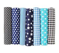 UOOOM Lot de 7pcs 50 x 50 cm Patchwork Coton Tissu DIY Fait à la Main en Tissu à Coudre Quilting Designs Différents (# A001)