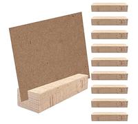 Uootach 10 Pièces Bois Porte-cartes, Porte-cartes de menu en bois de hêtre, Titulaire de carte position, porte-photo de plaque signalétique, support position, pour mariages, restaurants, conférences
