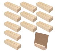 Uootach 12 Pièces Bois Porte-cartes de menu en bois de hêtre, Titulaire de carte position, porte-photo de plaque signalétique, pour mariages, restaurants, conférences