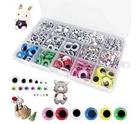 Uootach 1500 pièces Yeux Mobiles Auto Ddhésifs, Plastique Autocollant Wiggle Eyes, Yeux d'artisanat auto-adhésifs pour Fournitures créatives, Scrapbooking DIY, Accessoires de jouets(4/5/6/7/8/10/15mm)