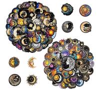 UOPJDD 100 Autocollants Moon and Sun, Autocollants De Personnalité Rétro, Accessoires De Scrapbooking, Décorer des Bouteilles d'eau, des Guitares, des Valises.