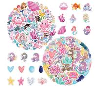 UOPJDD 100 Cartoon Sirène Autocollants, Autocollants pour Filles, Autocollants De Graffiti Mignons, Guitare Décorer, Cahier, Valise.