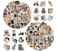 UOPJDD 100Pcs Cat Doodle Stickers, Animaux Mignons, Autocorats De Scrapbooking Amusants, Décoration De Tasse d'eau De Skateboard D'Auto-Étanche Et De Bricolage.