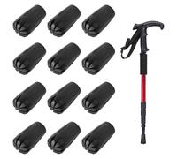 UOPJDD 12 Morceaux De Couvercle De Pied De Pôle Noir, Résistant À l'usure Et sans Glissement, Socket De Remplacement du Poteau De Canne, Accessoires Réutilisables Et Pôles De Randonnée.