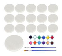 UOPJDD 15 Morceaux De Pierre De Peinture, avec Pigment 12 Couleurs Et 2 Morceaux De Pinceau, Accessoires De Peinture Créative De Bricolage, Fabrication D'Artisanat.