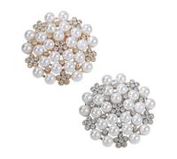 UOPJDD 2 Morceaux De Broche en Strass De Perles, Broche Élée, Accessoires De Vêtements pour Femmes, Peuvent Décorer des Vêtements, des Chapeaux, des Foulards.