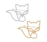 UOPJDD 2 Morceaux De Broche Fox Hollow en Métal, Animaux Mignons, Badges De Mode Exquis, Ornements De Vêtements pour Hommes Et Femmes, Petits Cadeaux Amusants.