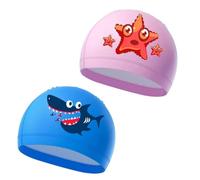UOPJDD 2 Morceaux De Capuchon De Nage De Dessin Animé pour Enfants, Fournitures De Natation, Capuchon De Natation Élastique Et Confortable, Équipement De Sports Nautiques.