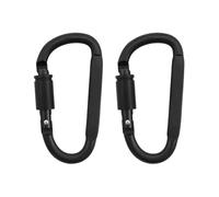 UOPJDD 2 Morceaux De Carabiner Noir, Clip D-Buckle en Alliage en Aluminium, Connecteur Multifonction, Durable, Crochet De Sécurité en Plein Air.