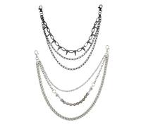 UOPJDD 2 Morceaux De Chaîne De Pantalons en Métal Multicouches, Accessoires De Style Punk, Ornements De Vêtements, Accessoires De Pantalons, Chaîne De Pantalons À La Mode Et Personnalisée.