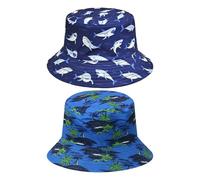 UOPJDD 2 Morceaux De Chapeau De Pêcheur À Thème Maritime, Chapeau De Soleil En Plein Air, Produits De Protection Solaire, Portable Double Face, Pour La Randonnée, Le Camping, Les Voyages, La Pêche.