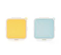 UOPJDD 2 Pièces Boîte De Rangement en Sandwich en Silicone, Récipient De Stockage À Pain Polyvalent Créatif, Commodité en Plein Air, Boîte À Lunch Réutilisable.