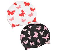 UOPJDD 2 Pièces Butfly Imprimées Bassons De Baignade, Bouchons De Natation Mignons, Capuchons De Natation en Silicone pour Enfants, Équipement De Natation.