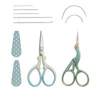 UOPJDD 2 Pièces Ciseaux en Acier Inoxydable, 2 Pièces Couvercle De Protection Et 7 Pièces D'Aiguilles De Couture, Outils De Couture, Ciseaux Vintage, Accessoires D'Artisanat De Bricolage.