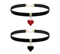 UOPJDD 2 Pièces Collier De Pendentif en Forme De Cœur, Collier Simple Et Élé Et Réglable, Accessoires Créatifs pour Femmes, Bijoux Gothiques.