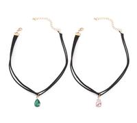 UOPJDD 2 Pièces Colliers Doubles, Colliers Minimalistes Rétro, Bijoux Gothiques, Bijoux pour Femmes, Accessoires De Vêtements.