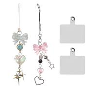 UOPJDD 2 Pièces De Décorations Suspendues À La Mode, 2 Morceaux De Joints Transparents De Téléphone Portable, Pendentif en Forme De Cœur, Belle Décoration De Téléphone Portable pour Les Filles.