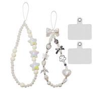 UOPJDD 2 Pièces De Téléphonie Mobile Perlée Chaînes De Suspension, 2 Pièces Clips De Téléphone Mobile, Accessoires De Téléphone Mobile, Pendentifs Simples Et Polyvalents, Pendentifs Mignons Et Doux.