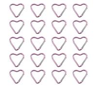 UOPJDD 20 Morceaux De Carabiner en Forme De Cœur, Carabiner en Métal, Boucle Créative en Métal, Boucle Suspendue Simple, Porte-Clés Mignons.