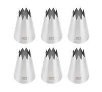 UOPJDD 6 Pièces Buse De Tuyauterie en Acier Inoxydable, Grande Buse Créative, Accessoires De Gâteau De Dessert De Beurre Bricolage, Outils De Cuisson De Cuisine.