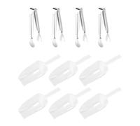 UOPJDD 6 Pièces Transparentes De Glace Et 4 Pièces Clips De Glace en Acier Inoxydable, Clips Alimentaires, Pelles en Plastique Polyvalentes, Outils De Cuisine.