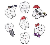 UOPJDD 7 Morceaux De Broche en Forme De Dents, Bijoux Mignons, Broche Créative Et Amusante, Insigne Drôle, Souvenir Dentaire.