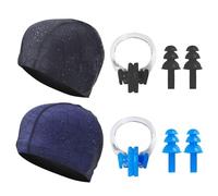 UOPJDD Casquette De Natation en 2 Pièces, 2 Ensembles De Bouchons d'oreille Et De Vestes À Nez, Un Capuchon De Douche À Séchage Rapide Élastique, Et Les Accessoires De Baignade Antidérapants.