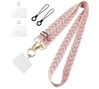 UOPJDD Longe De Lanière Réglable De 1 Morceau, Joints De 3 Pièces, Mini-Lanières en 2 Pièces Et Cintre Rond 1 Pièce, Lanière De Téléphone Mobile, Accessoires De Téléphone Mobile.