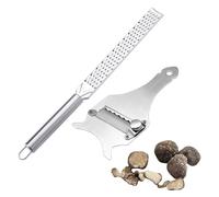 UOPJDD Signer À Truffe Noire De 1 Morceau Et Râpe À Poignée Longue De 1 Morceau, Outils De Cuisine, Accessoires De Cuisson, Râpe en Acier Inoxydable.