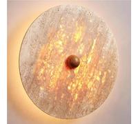 UOPYNE Applique murale d'intérieur nordique, lampe ronde créative en travertin jaune, appliques murales modernes et minimalistes, lampes for salon, chambre à coucher, salle bain, couloir, porche