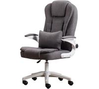 UOPYNE Chaise d'ordinateur pivotante Ergonomique avec Coussin en Coton, accoudoirs réglables, Coussin Lombaire massant, supportant Une Charge 150 kg(Gray)