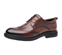 UOPYNE Chaussures habillées Brogues Classiques en Cuir embossé for Hommes, Chaussures Ville Formelles à Lacets et Plateforme for Le Travail Les Occasions spéciales