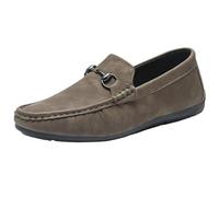 UOPYNE Chaussures habillées Classiques à Enfiler for Homme - Semelle antidérapante avec Talon carré for Mariages, bals Fin d'année et Occasions décontractées élégantes(Brown,42 EU)