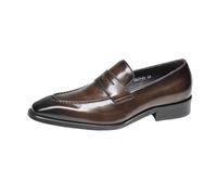 UOPYNE Chaussures habillées en Cuir for Homme - Chaussures Bureau antidérapantes à Talon carré et Bout Rond for Les soirées et Les Tenues décontractées(Brown,44 EU)