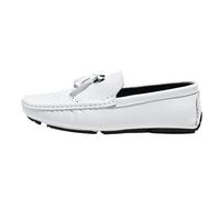 UOPYNE Chaussures habillées en Similicuir for Homme - Semelle en Caoutchouc antidérapante et Talon carré for bals, Mariages et Occasions Formelles(White,39 EU)