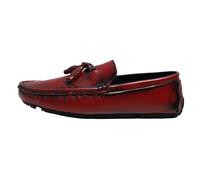 UOPYNE Chaussures habillées en Similicuir for Homme - Semelle en Caoutchouc antidérapante et Talon carré for bals, Mariages et Occasions Formelles(Red,44.5 EU)