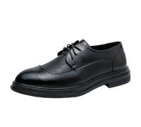 UOPYNE Chaussures habillées Homme Style Brogue, Oxford rétro en Cuir, Semelle compensée, Classique rehaussant la Taille, résistantes à l'usure, for Occasions Formelles et décontractées