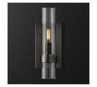 UOPYNE Cylinder Shade Clear Glass Wall Sconces Modern Mid Century Bedroom Lamp E14/E12 Base Brushed Brass Metal Light for Living Room Stairs Aisle Balcony