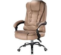 UOPYNE Ergonomic Office Chair PU Leather Executive Desk Chair with Adjustable Height 70cm High Back Large Seat Tilt Function Swivel Computer Chair