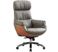 UOPYNE Executive Genuine Leather Office Chair Ergonomic Swivel Task Computer Chair with Backrest Tilt Height Adjustment and 250kg Weight Capacity