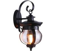 UOPYNE Farmhouse Porch Sconce Lighting Large Black Exterior Wall Lantern Outdoor Wall Light Fixture Waterproof with Seed Glass Shade Wall-Mounted Outside Lights for Outside House Patio Garage Porch